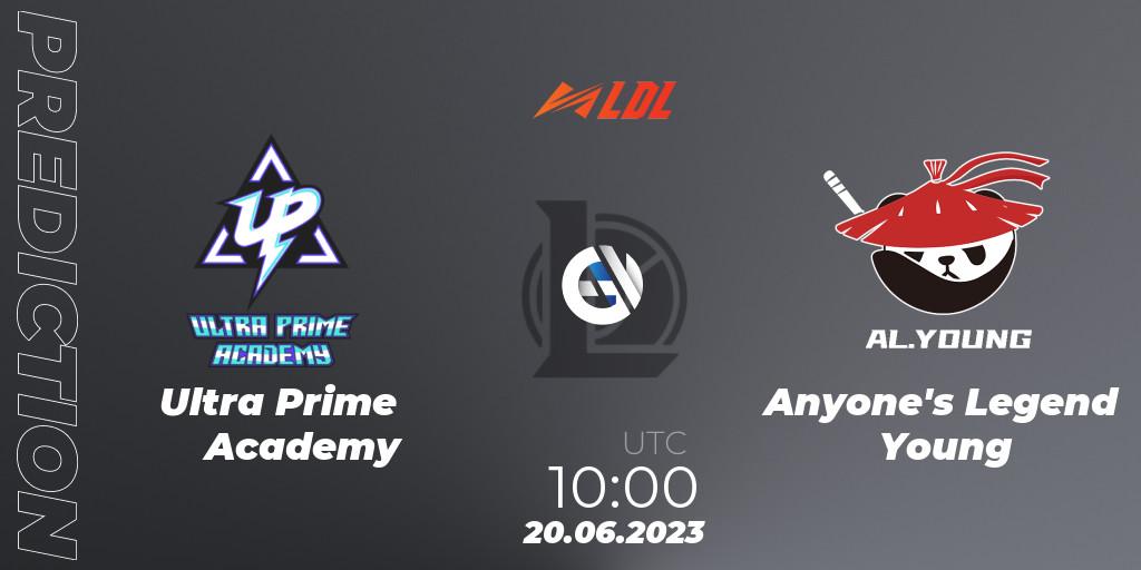 Ultra Prime Academy - Anyone's Legend Young: прогноз. 20.06.2023 at 10:30, LoL, LDL 2023 - Regular Season - Stage 3