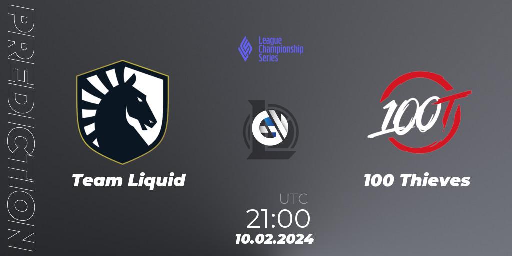 Team Liquid - 100 Thieves: прогноз. 10.02.2024 at 23:00, LoL, LCS Spring 2024 - Group Stage