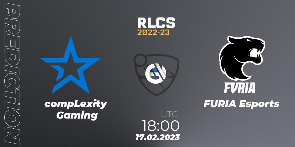 compLexity Gaming - FURIA Esports: прогноз. 17.02.2023 at 18:00, Rocket League, RLCS 2022-23 - Winter: North America Regional 2 - Winter Cup