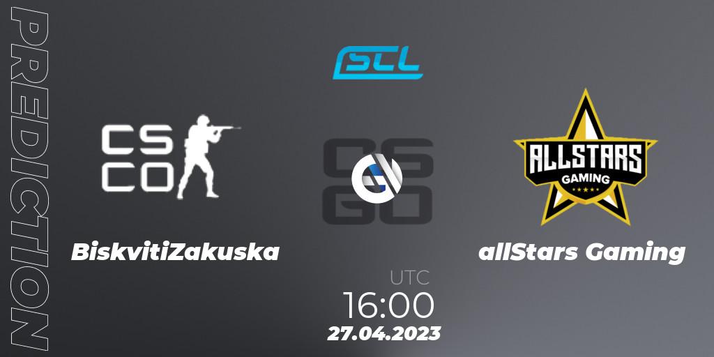 BiskvitiZakuska - allStars Gaming: прогноз. 27.04.2023 at 18:00, Counter-Strike (CS2), SCL Season 9: Challenger Division
