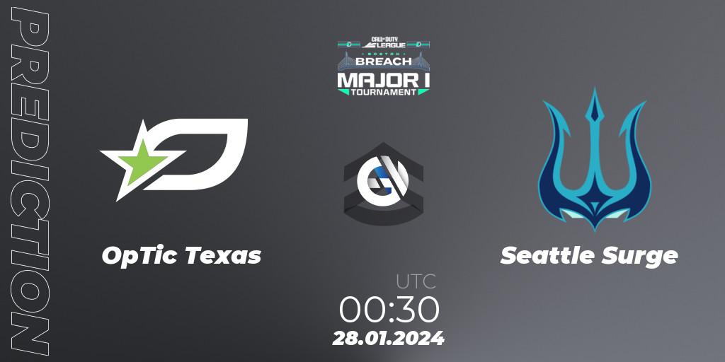OpTic Texas - Seattle Surge: прогноз. 28.01.2024 at 00:30, Call of Duty, Call of Duty League 2024: Stage 1 Major
