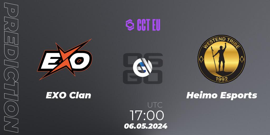 EXO Clan - Heimo Esports: прогноз. 06.05.2024 at 17:00, Counter-Strike (CS2), CCT Season 2 European Series #3 Play-In