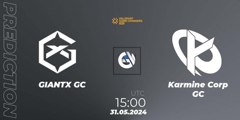 GIANTX GC - Karmine Corp GC: прогноз. 31.05.2024 at 15:00, VALORANT, VCT 2024: Game Changers EMEA Stage 2