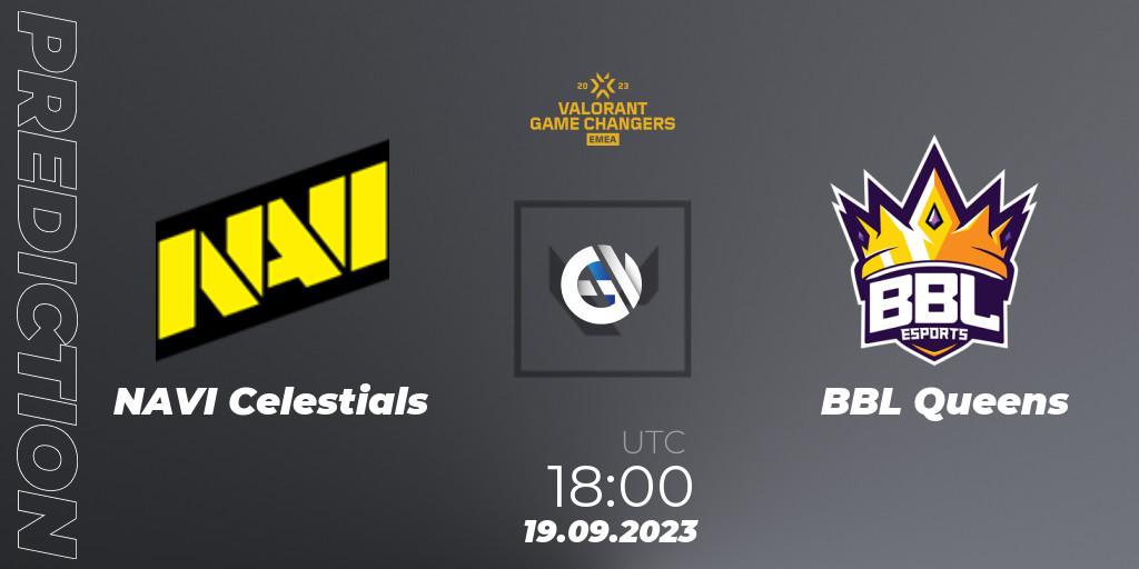 NAVI Celestials - BBL Queens: прогноз. 19.09.2023 at 18:00, VALORANT, VCT 2023: Game Changers EMEA Stage 3 - Group Stage