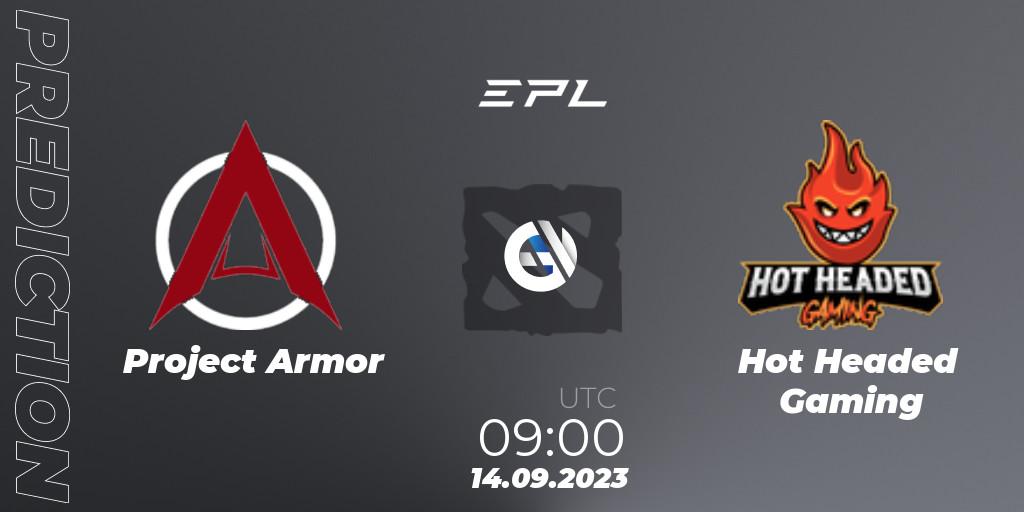 Project Armor - Hot Headed Gaming: прогноз. 14.09.23, Dota 2, European Pro League Season 12