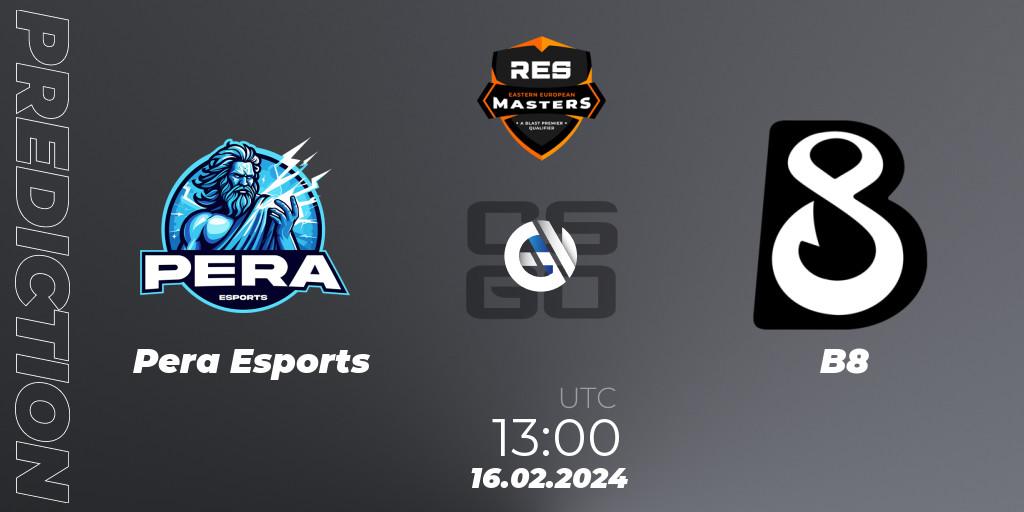 Pera Esports - B8: прогноз. 16.02.2024 at 13:00, Counter-Strike (CS2), RES Eastern European Masters: Spring 2024