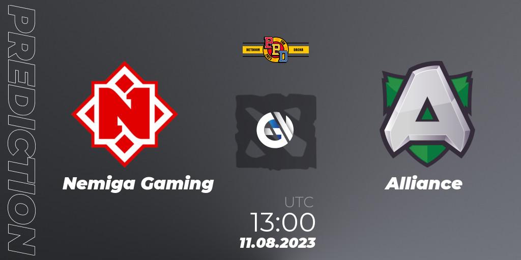 Nemiga Gaming - Alliance: прогноз. 11.08.2023 at 14:06, Dota 2, BetBoom Dacha - Online Stage