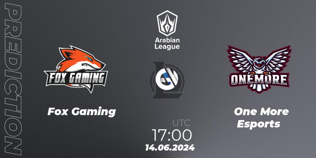 Fox Gaming - One More Esports: прогноз. 14.06.2024 at 17:00, LoL, Arabian League Summer 2024