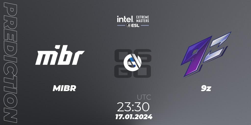 MIBR - 9z: прогноз. 17.01.2024 at 23:30, Counter-Strike (CS2), Intel Extreme Masters China 2024: South American Closed Qualifier