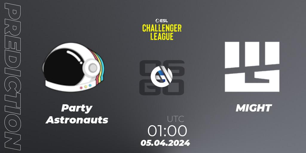 Party Astronauts - MIGHT: прогноз. 05.04.2024 at 01:00, Counter-Strike (CS2), ESL Challenger League Season 47: North America