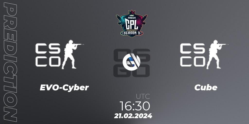 EVO-Cyber - Cube: прогноз. 21.02.24, CS2 (CS:GO), Contest Pro League Season 3