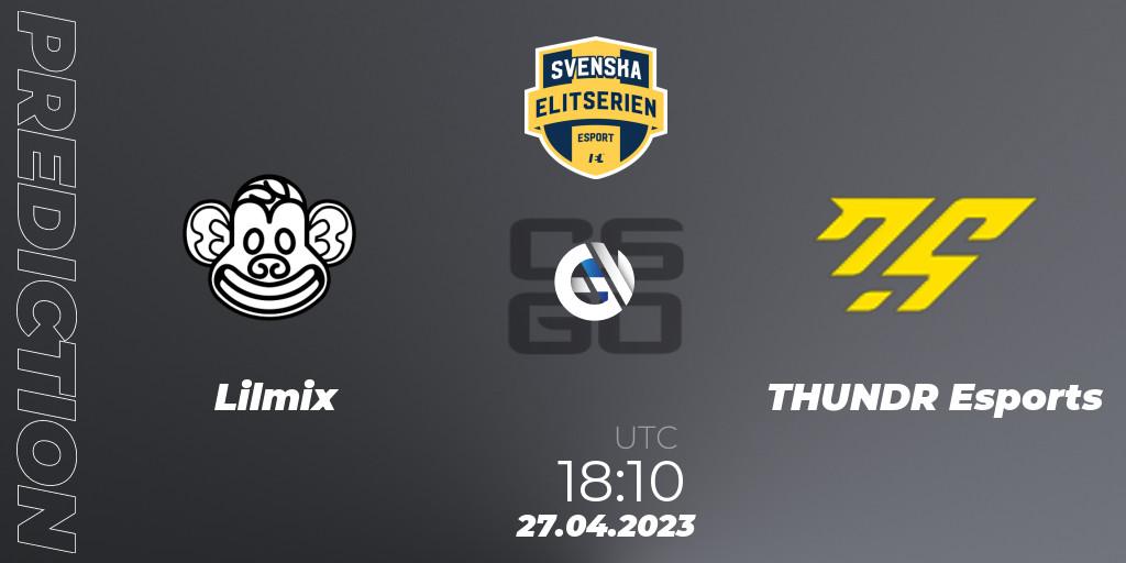 Lilmix - THUNDR Esports: прогноз. 27.04.23, CS2 (CS:GO), Svenska Elitserien Spring 2023: Online Stage