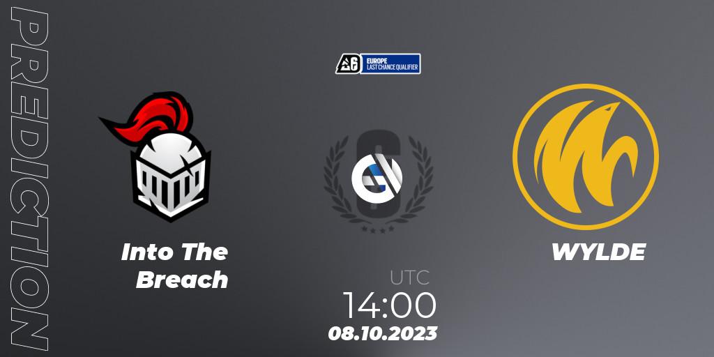 Into The Breach - WYLDE: прогноз. 08.10.2023 at 14:00, Rainbow Six, Europe League 2023 - Stage 2 - Last Chance Qualifiers