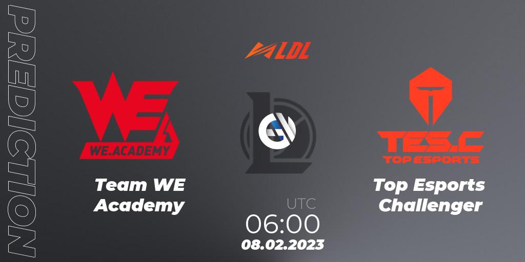 Team WE Academy - Top Esports Challenger: прогноз. 08.02.2023 at 06:00, LoL, LDL 2023 - Swiss Stage