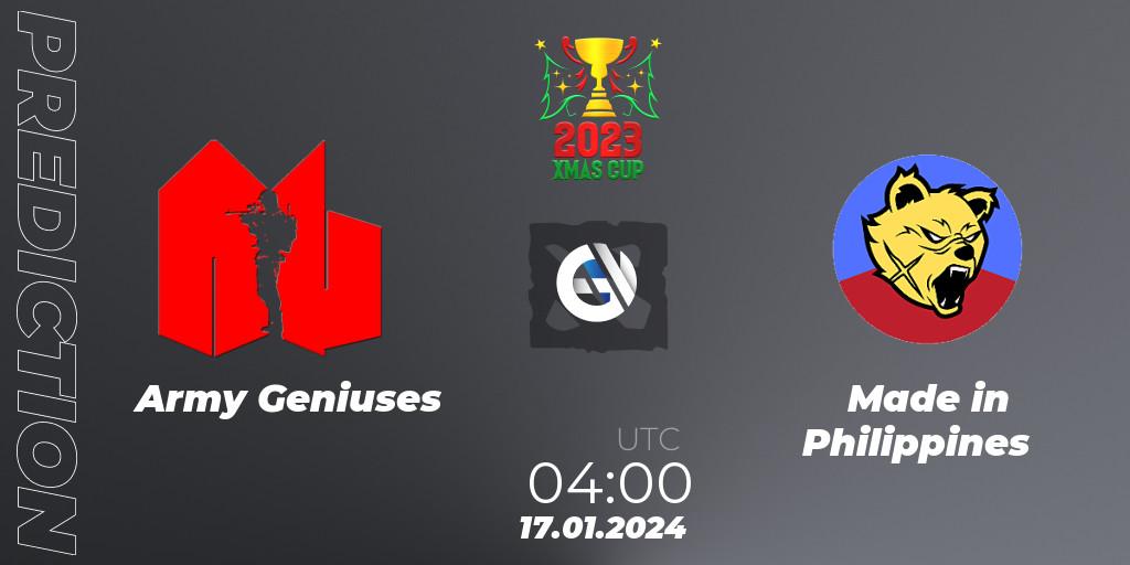 Army Geniuses - Made in Philippines: прогноз. 17.01.24, Dota 2, Xmas Cup 2023