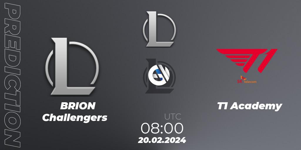 BRION Challengers - T1 Academy: прогноз. 20.02.2024 at 08:00, LoL, LCK Challengers League 2024 Spring - Group Stage