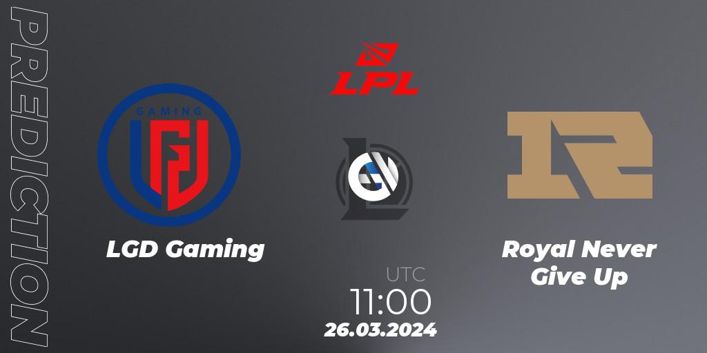LGD Gaming - Royal Never Give Up: прогноз. 26.03.2024 at 11:00, LoL, LPL Spring 2024 - Group Stage