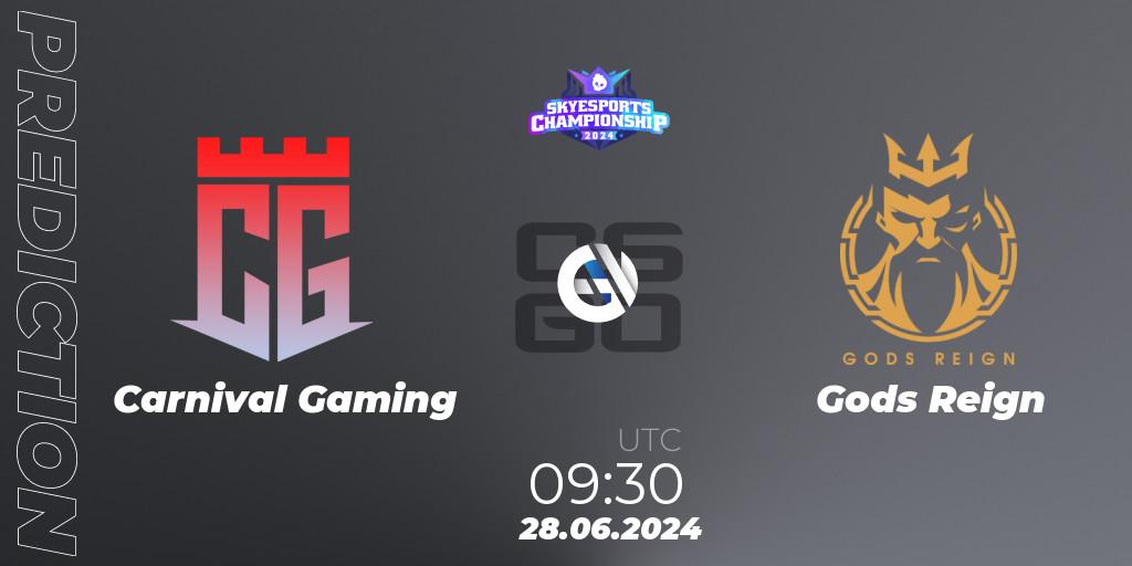 Carnival Gaming - Gods Reign: прогноз. 28.06.2024 at 09:30, Counter-Strike (CS2), Skyesports Championship 2024: Indian Qualifier
