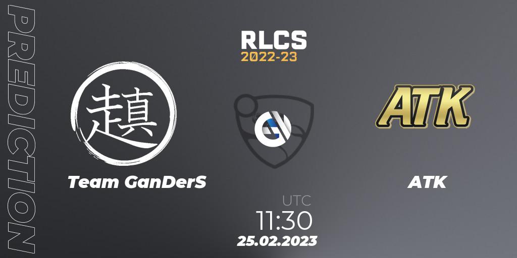 Team GanDerS - ATK: прогноз. 25.02.2023 at 11:30, Rocket League, RLCS 2022-23 - Winter: Asia-Pacific Regional 3 - Winter Invitational