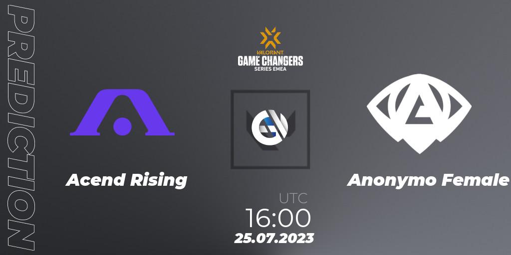 Acend Rising - Anonymo Female: прогноз. 25.07.2023 at 16:00, VALORANT, VCT 2023: Game Changers EMEA Series 2