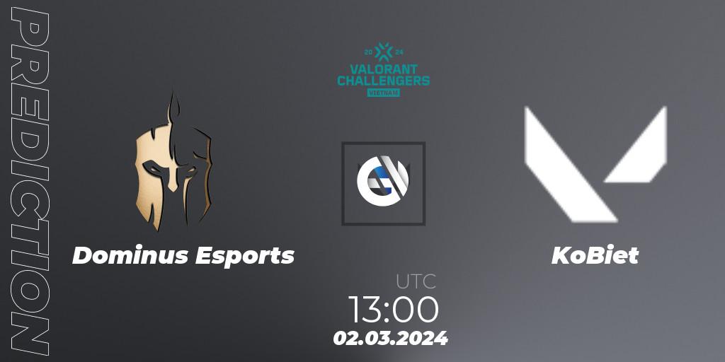 Dominus Esports - KoBiet: прогноз. 02.03.24, VALORANT, VALORANT Challengers 2024 Vietnam: Split 1