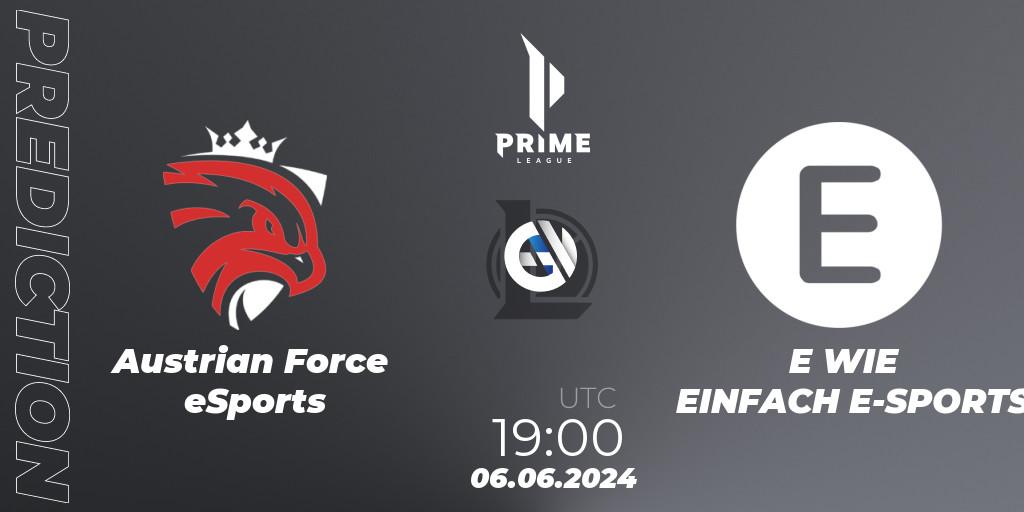 Austrian Force eSports - E WIE EINFACH E-SPORTS: прогноз. 06.06.2024 at 19:00, LoL, Prime League Summer 2024