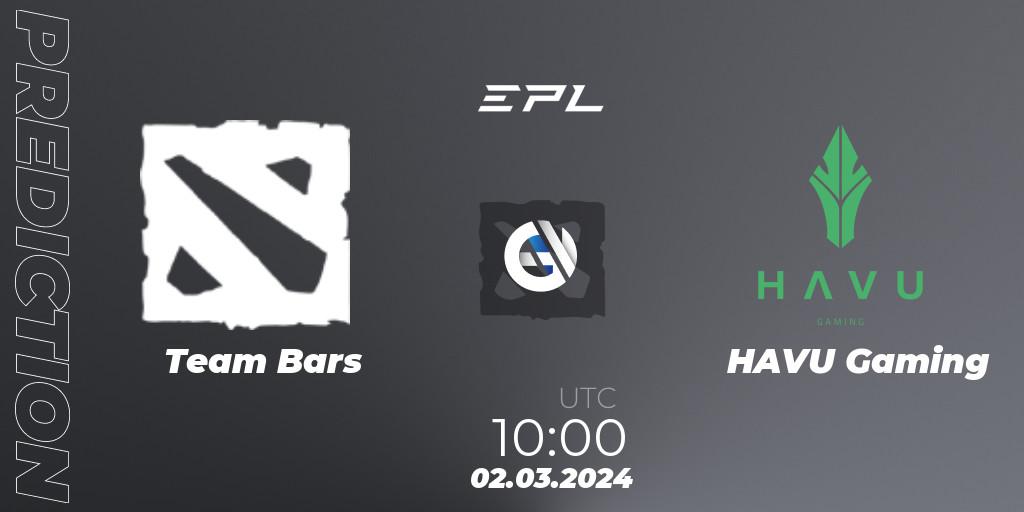 Team Bars - HAVU Gaming: прогноз. 02.03.2024 at 10:00, Dota 2, European Pro League Season 17: Division 2