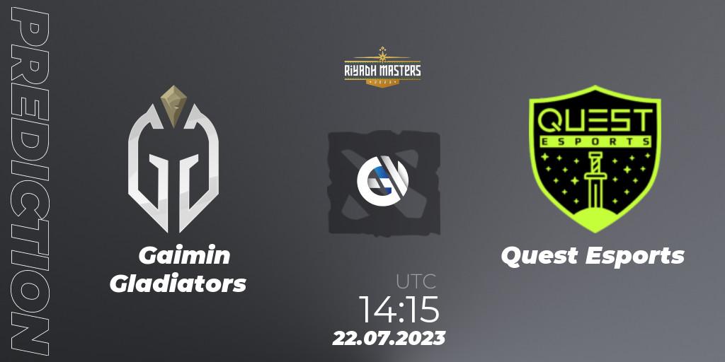 Gaimin Gladiators - PSG Quest: прогноз. 22.07.2023 at 14:54, Dota 2, Riyadh Masters 2023 - Group Stage