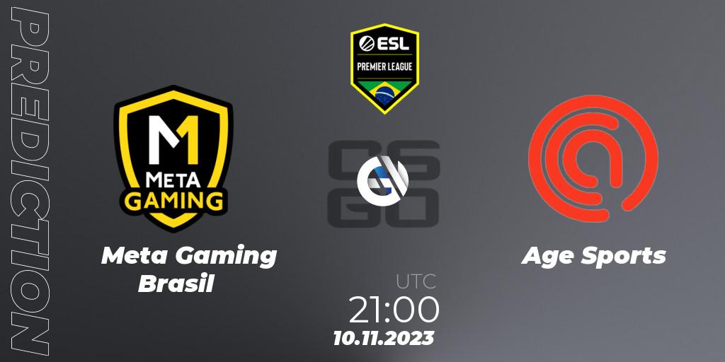 Meta Gaming Brasil - Age Sports: прогноз. 10.11.2023 at 21:00, Counter-Strike (CS2), ESL Brasil Premier League Season 15: Open Qualifier