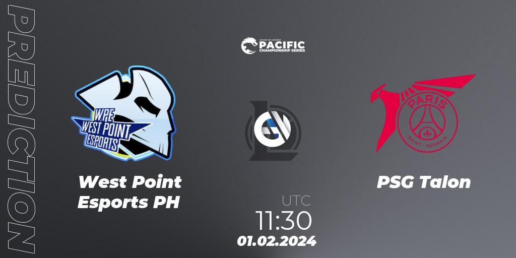 West Point Esports PH - PSG Talon: прогноз. 01.02.2024 at 11:30, LoL, PCS Spring 2024
