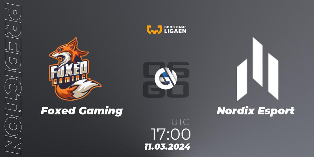Foxed Gaming - Nordix Esport: прогноз. 11.03.2024 at 17:00, Counter-Strike (CS2), Good Game-ligaen Spring 2024