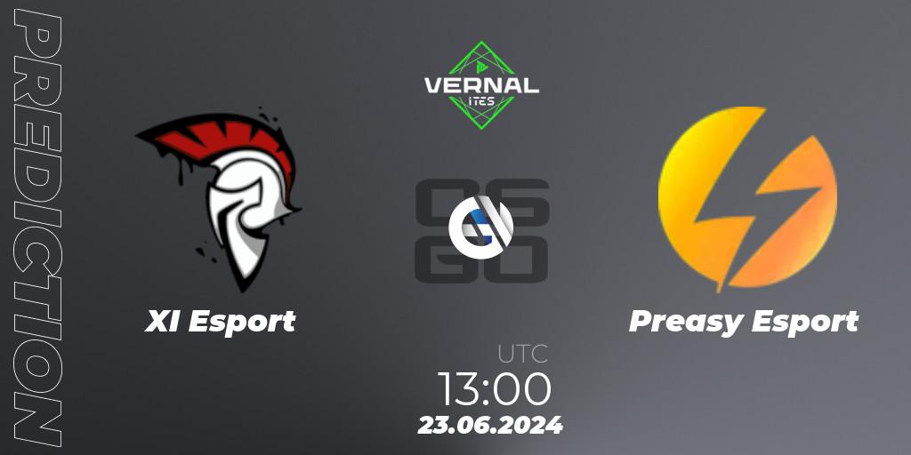XI Esport - Preasy Esport: прогноз. 23.06.2024 at 14:00, Counter-Strike (CS2), ITES Vernal