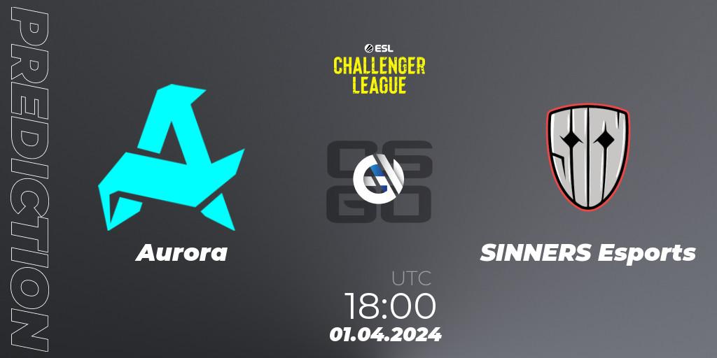 Aurora - SINNERS Esports: прогноз. 01.04.24, CS2 (CS:GO), ESL Challenger League Season 47: Europe