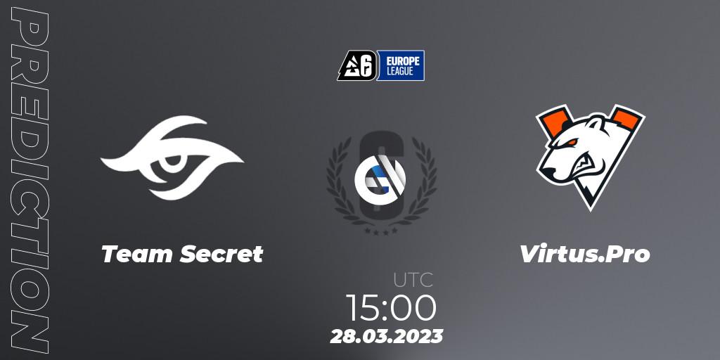 Team Secret - Virtus.Pro: прогноз. 28.03.2023 at 15:00, Rainbow Six, Europe League 2023 - Stage 1