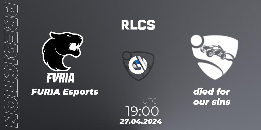 FURIA Esports - died for our sins: прогноз. 27.04.2024 at 19:00, Rocket League, RLCS 2024 - Major 2: SAM Open Qualifier 4