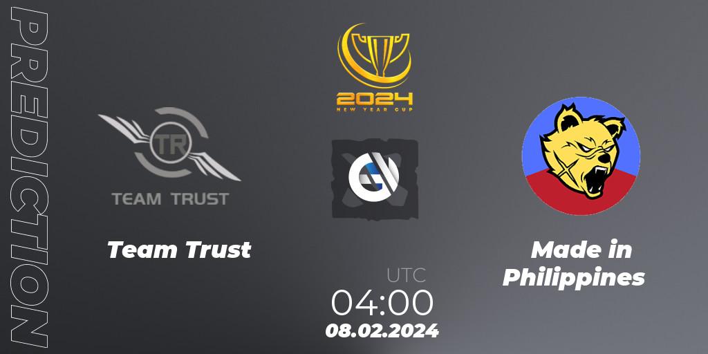 Team Trust - Made in Philippines: прогноз. 08.02.2024 at 05:00, Dota 2, New Year Cup 2024