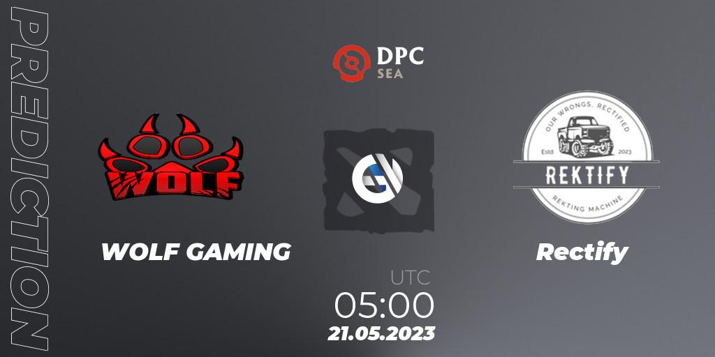 WOLF GAMING - Rectify: прогноз. 21.05.2023 at 06:14, Dota 2, DPC SEA 2023 Tour 3: Closed Qualifier