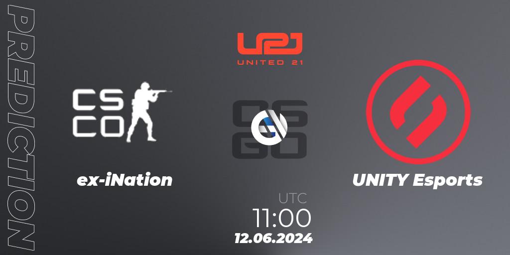 ex-iNation - UNITY Esports: прогноз. 12.06.2024 at 11:00, Counter-Strike (CS2), United21 Season 16