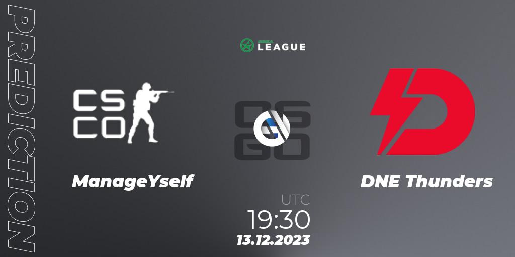ManageYself - DNE Thunders: прогноз. 13.12.2023 at 18:30, Counter-Strike (CS2), ESEA Season 47: Intermediate Division - Europe