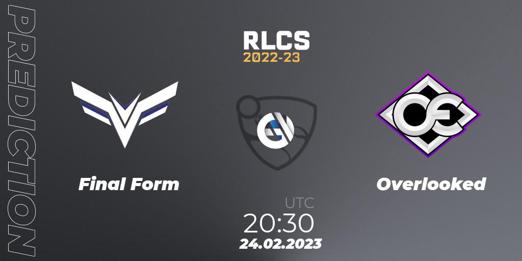 Final Form - Overlooked: прогноз. 24.02.2023 at 20:30, Rocket League, RLCS 2022-23 - Winter: South America Regional 3 - Winter Invitational