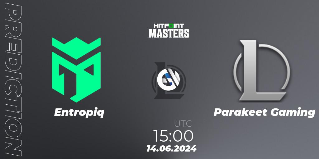 Entropiq - Parakeet Gaming: прогноз. 14.06.2024 at 15:00, LoL, Hitpoint Masters Summer 2024