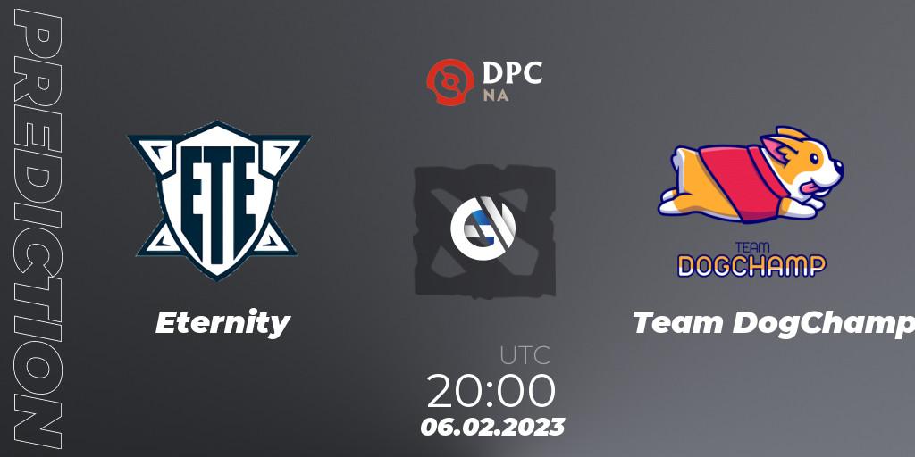 Eternity - Team DogChamp: прогноз. 07.02.23, Dota 2, DPC 2022/2023 Winter Tour 1: NA Division II (Lower)