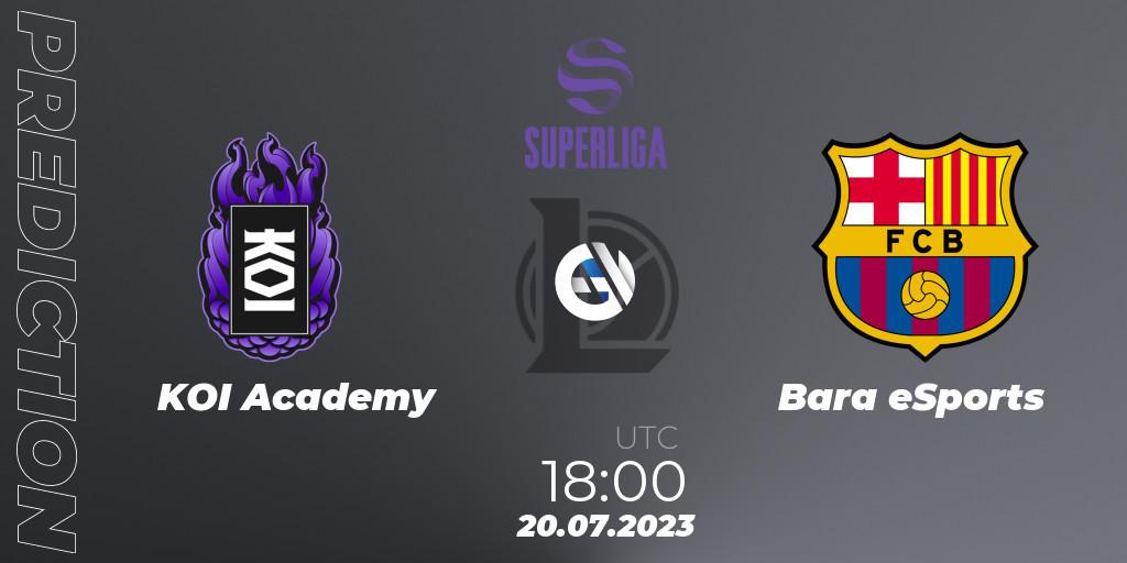 KOI Academy - Barça eSports: прогноз. 20.07.23, LoL, Superliga Summer 2023 - Group Stage