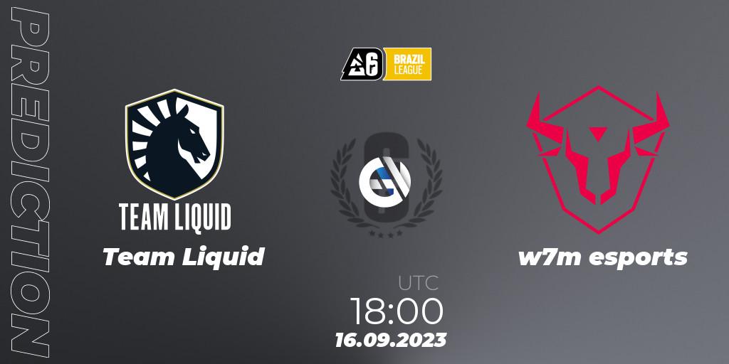 Team Liquid - w7m esports: прогноз. 16.09.2023 at 18:00, Rainbow Six, Brazil League 2023 - Stage 2