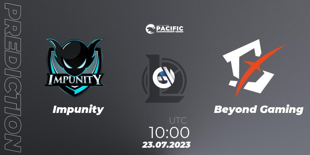 Impunity - Beyond Gaming: прогноз. 23.07.2023 at 10:00, LoL, PACIFIC Championship series Group Stage