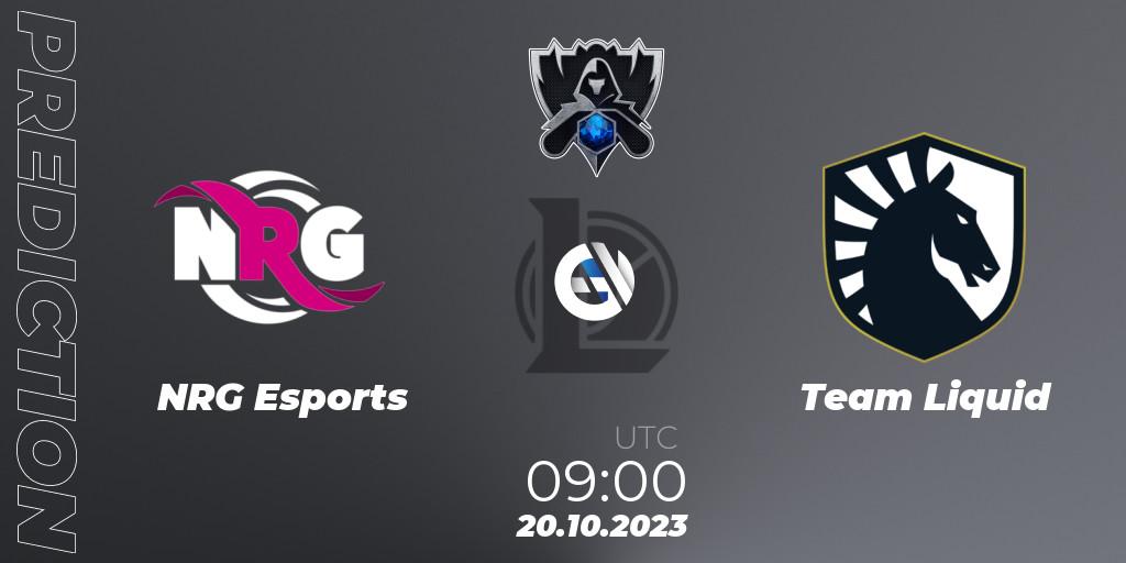 NRG Esports - Team Liquid: прогноз. 20.10.2023 at 05:00, LoL, Worlds 2023 LoL - Group Stage