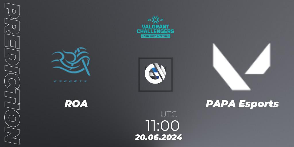 ROA - PAPA Esports: прогноз. 20.06.2024 at 11:00, VALORANT, VALORANT Challengers Hong Kong and Taiwan 2024: Split 2