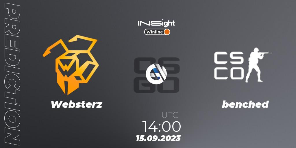Websterz - benched: прогноз. 15.09.2023 at 15:10, Counter-Strike (CS2), Winline Insight Season 4