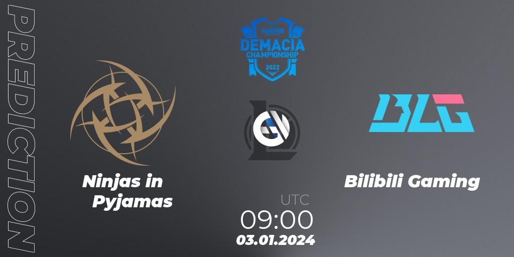 Ninjas in Pyjamas - Bilibili Gaming: прогноз. 03.01.24, LoL, Demacia Cup 2023 Playoffs