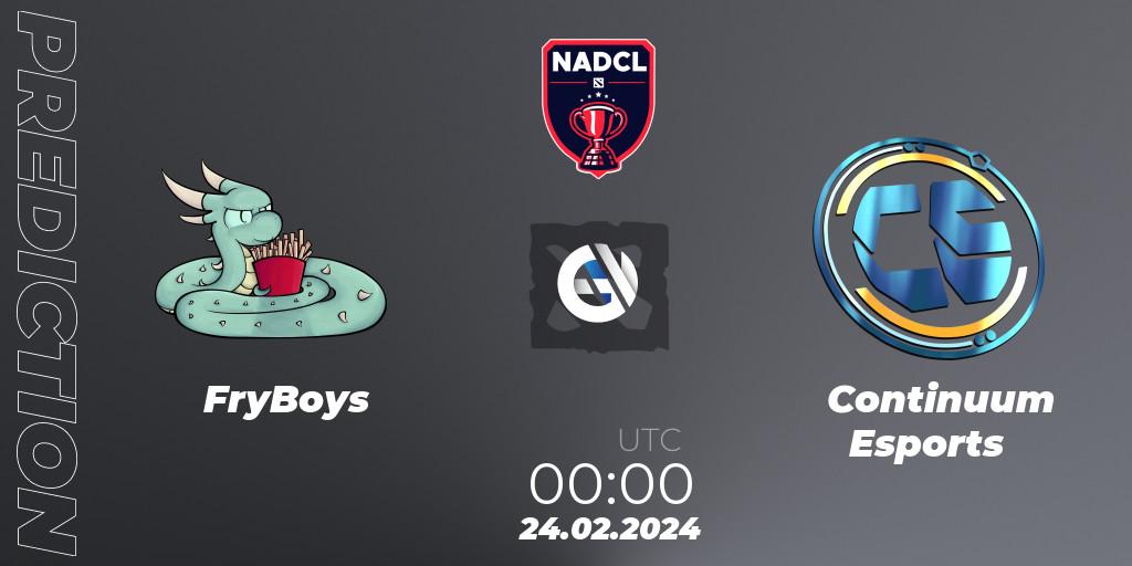 FryBoys - Continuum Esports: прогноз. 24.02.2024 at 00:00, Dota 2, North American Dota Challengers League Season 6 Division 1
